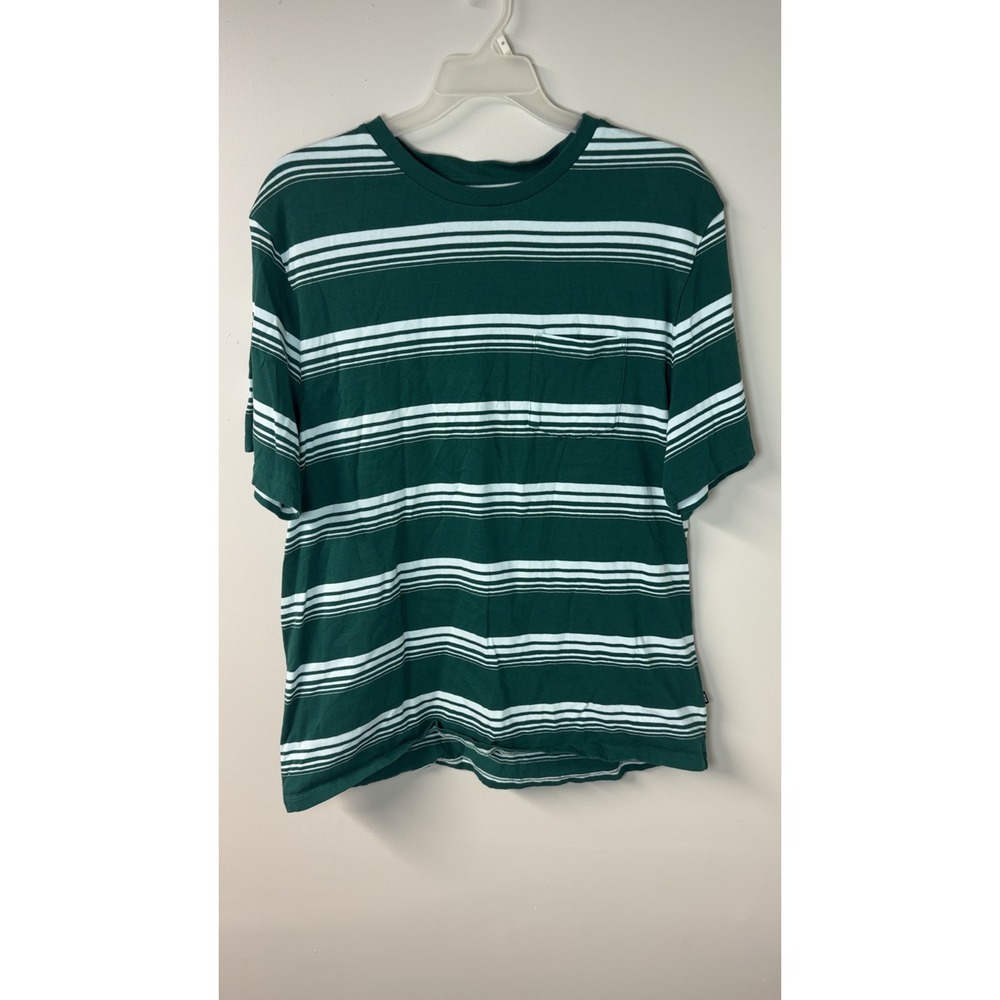 Free Assembly | Green/White Striped Pocket SS T-Shirt | Size XXL
